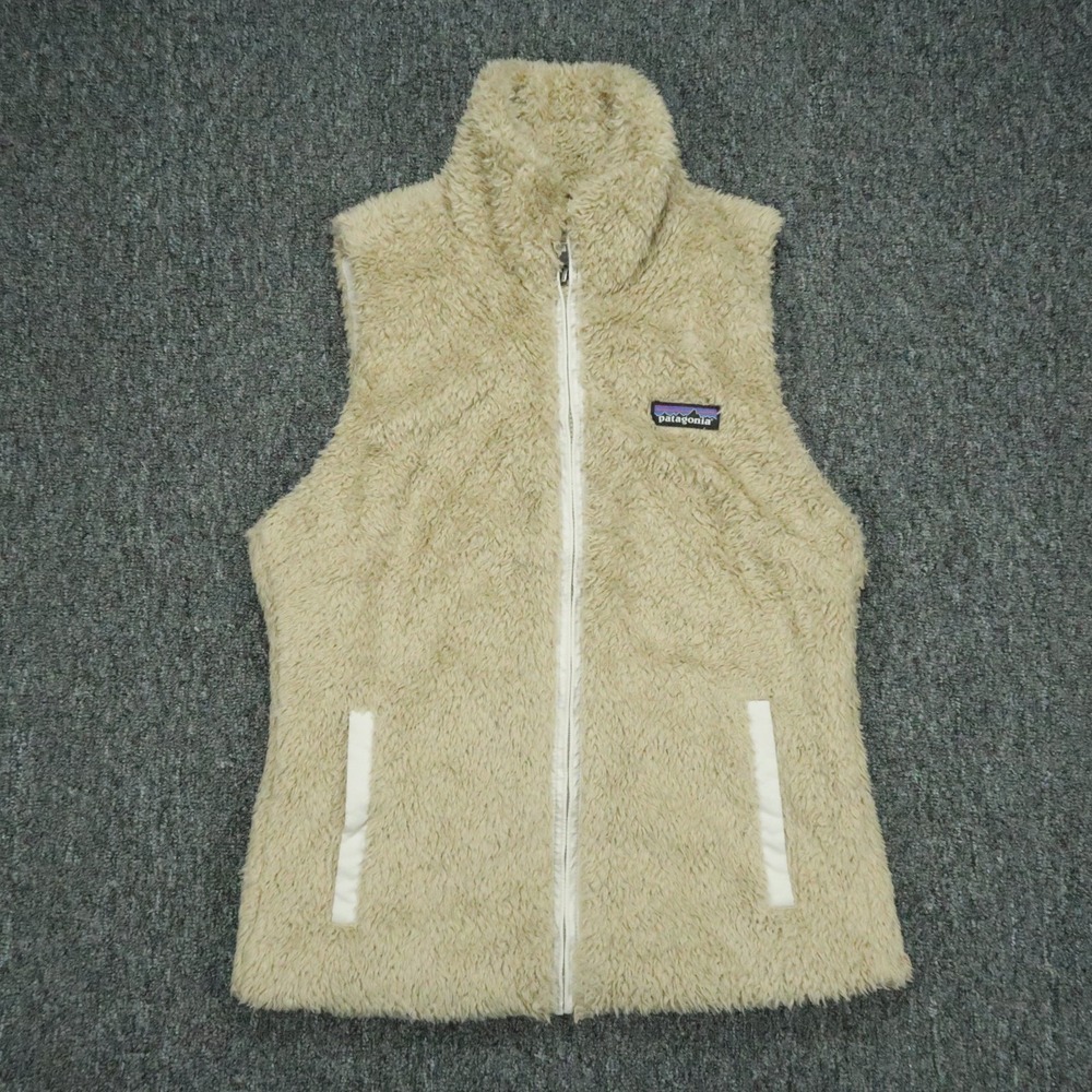 Patagonia Vest Womens Small Beige Los Gatos Fleece Sherpa Full Zip Outdoor Lined